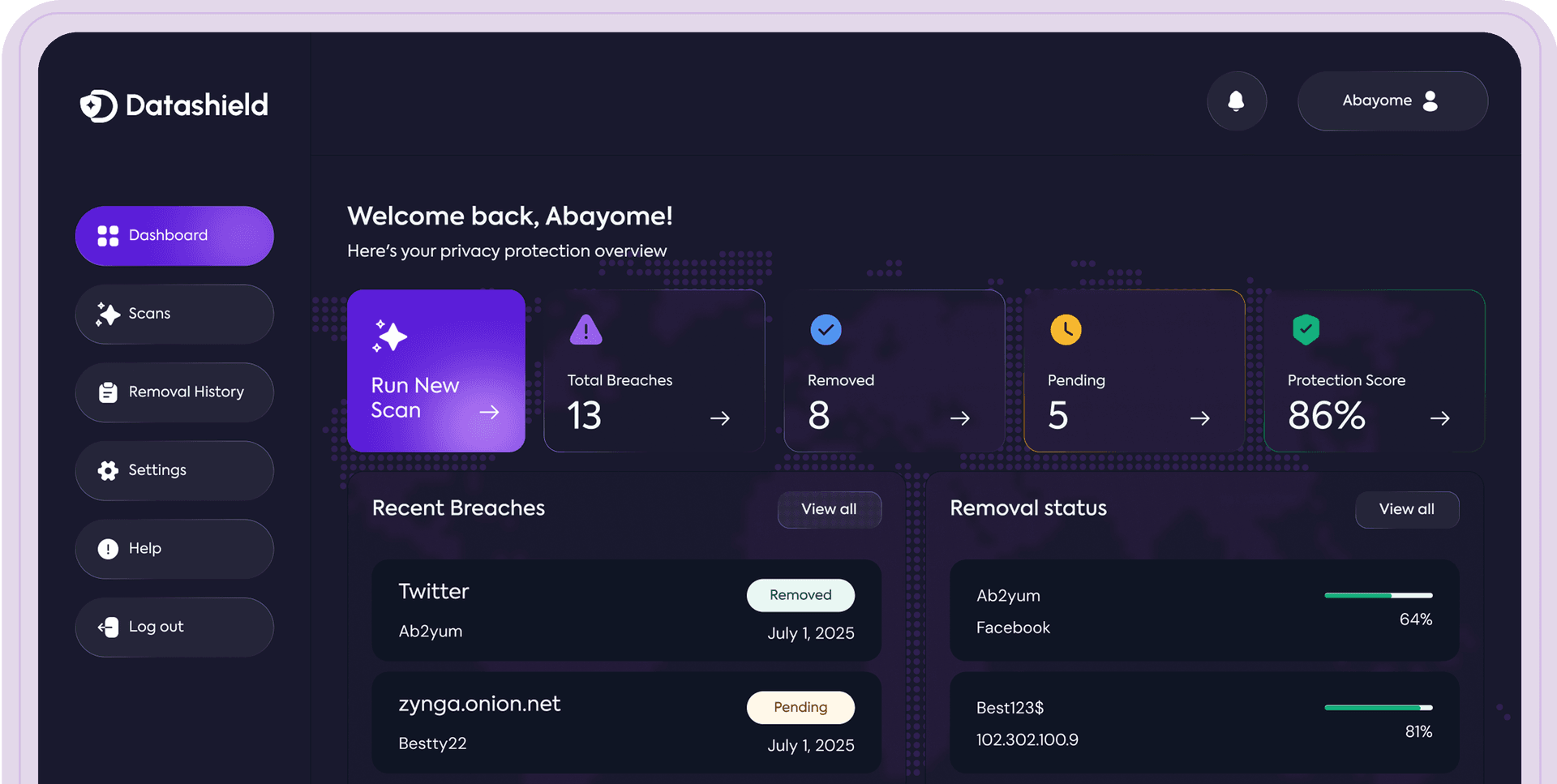 data shield dashboard